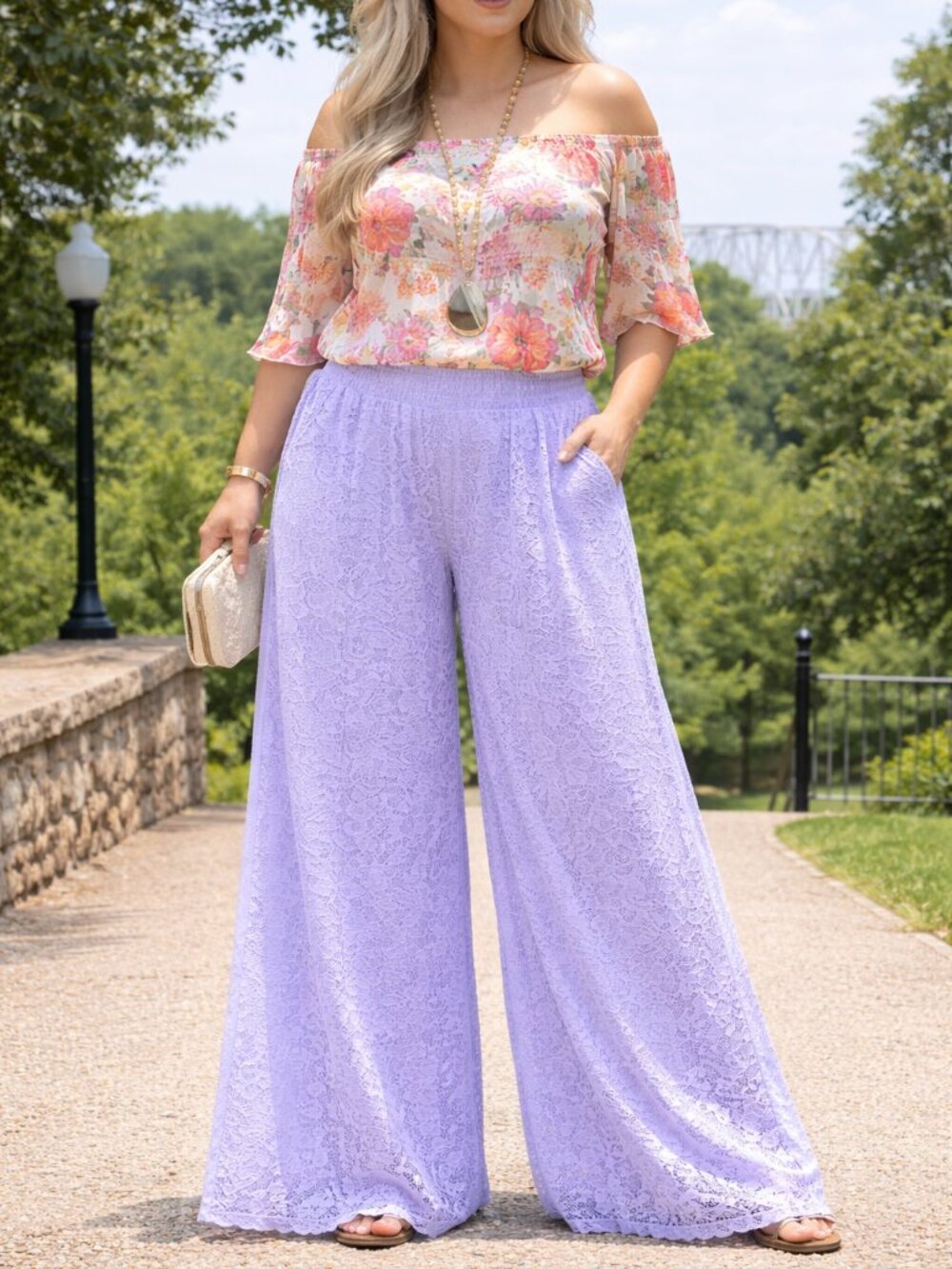 Plus size Lace Palazzo Pants Boutique brand
